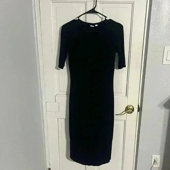 GAP Dresses & Skirts - GAP Black Midi Short Sleeve Dress | Ribbed | Basic Classic Workwear | Size XS